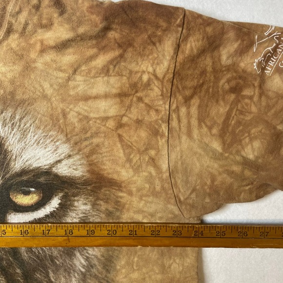 The Mountain African Lion Safari XL Graphic T Shirt Brown Tie Dye Menswear - Picture 5 of 7